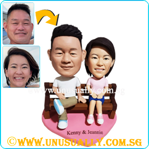 Custom 3D Lovely Couple On Bench Figurines